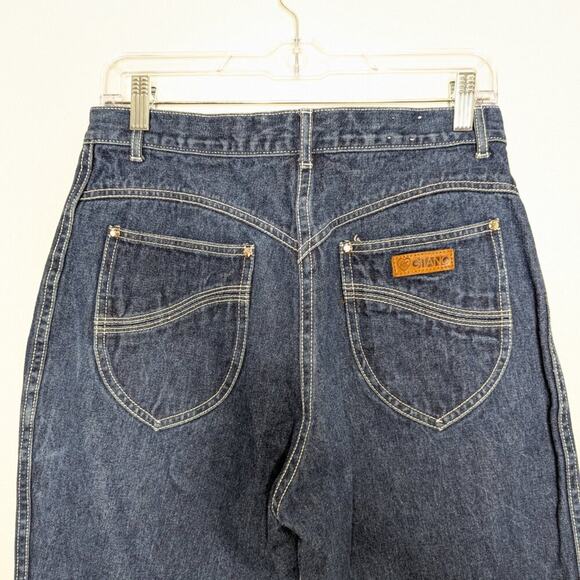 Vintage Gitano 70's High Waist Jeans White Contrast Stitching Straight Leg - Picture 4 of 9